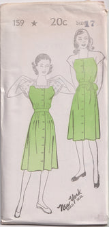 1940's New York Front Closing Dress with Shaped Yokes - Bust 31-35" - No. 159