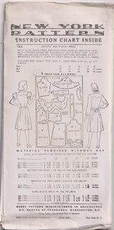 1940's New York One Piece Dress with Zig Zag Yoke - Bust 31-35" - No. 166