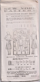 1940's New York Front Closing Dress with long sleeves or puff sleeves - Bust 31-35" - No. 168