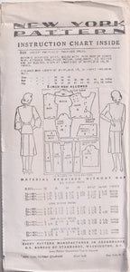 1940's New York Two Piece Dress with Peplum - Bust 36-40" - No. 208