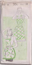 1940's New York Bib Apron or Apron with Back Close and Gathered Skirt  - Bust 30-36" - No. 210