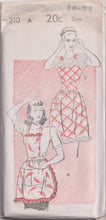 1940's New York Bib Apron or Apron with Back Close and Gathered Skirt  - Bust 30-36" - No. 210