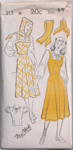 1940's New York Sun Dress, Blouse and Separate Hood - Bust 29-35" - No. 213