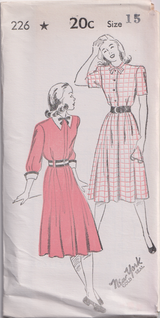 1940's New York Dress with optional Fly Closing - Bust 31-35" - No. 226