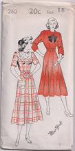 1940's New York One Piece Dress with Large Collar or Yoke - Bust 29-35" - No. 260