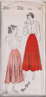 1940's New York Flared Skirt in two Lengths - Bust 24-30" - No. 288