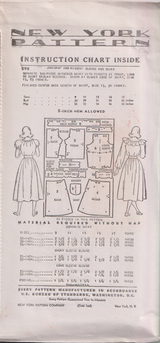 1940's New York Peasant Blouse with Raglan Sleeves and Skirt Pattern - Bust 29-33" - No. 298