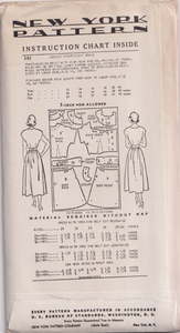 1940's New York Shirtwaist Dress with Fitted Waist and Large Yoke - Bust 32-36" - No. 383