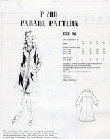 1970's Mail Order Button Up Dress Pattern - Bust 38" - No. P 200