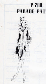 1970's Mail Order Button Up Dress Pattern - Bust 38" - No. P 200