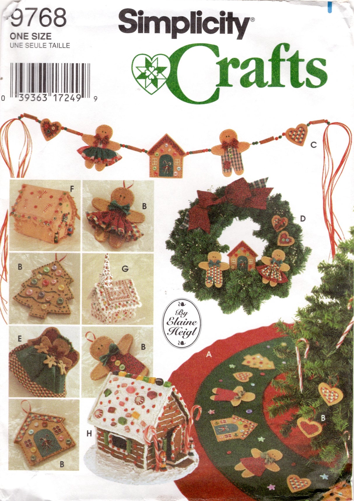 1990's Simplicity NO-SEW Christmas Crafts Pattern - UC/FF - No. 9768