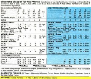1970's McCall's Child's Dress or Top and Panties Pattern  - Chest 21-25" - No. 5503