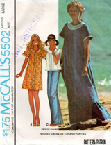 1970's McCall's Maxi or Midi Yoked Dress and Panties Pattern  - Bust 30.5-34" - No. 5502