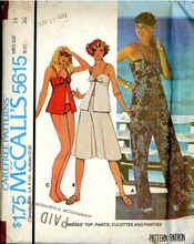 1970's McCall's Tie Top, Culottes, Pants and Panties Pattern - Bust 31.5-38" - No. 5615
