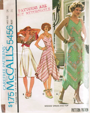 1970's McCall's One Piece Dress with Handkerchief hem and Tie Top pattern - Bust 31.5-36" - No. 5456