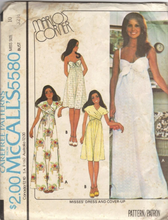 1970's McCall's Sundress and Wrap Cover Up Pattern  - Bust 30.5-38" - No. 5580
