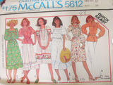 1970's McCall's Midi Pullover Square Neck Dress or Tunic and Ruffled Skirt Pattern  - Bust 31.5-36" - No. 5612