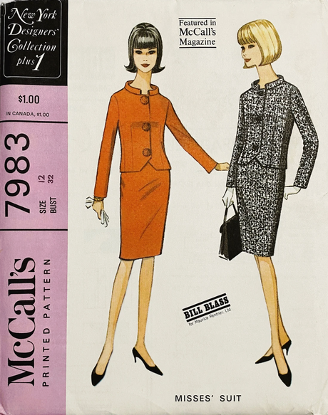 1960's McCall's Designer Suit Dress pattern - Bill Blass - Bust 36" - No. 7963