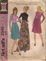 1970's McCall's Dress in two lengths pattern  - Bust 34-36" - No. 2946