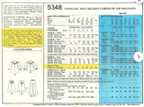 1970's McCall's Child's Dress, Top and Pants pattern  - Chest 20-23" - No. 5348