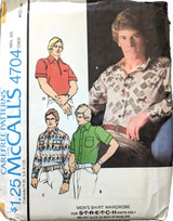 1970's McCall's Men's Shirt Wardrobe Pattern - Chest 46-48" - No. 4704