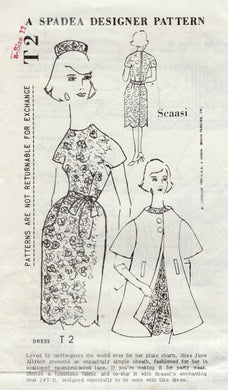 1960’s Spadea One Piece Sheath Dress with Scallop deatil - Bust 35” - No. T2
