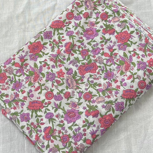 1970’s Pink and Purple Floral Print - Cotton fabric