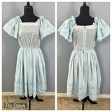 1970/80’s Blue Eyelet Dress with Flutter Sleeves - S/M