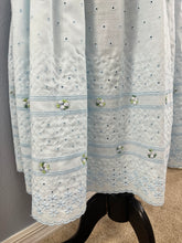 1970/80’s Blue Eyelet Dress with Flutter Sleeves - S/M