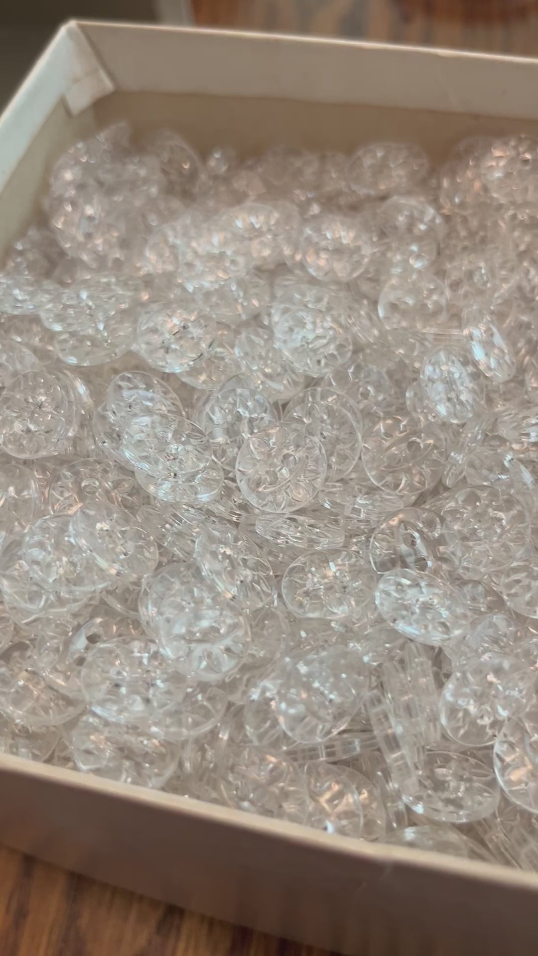 1970’s Clear Floral Print Plastic Buttons - 1/2” -  loose