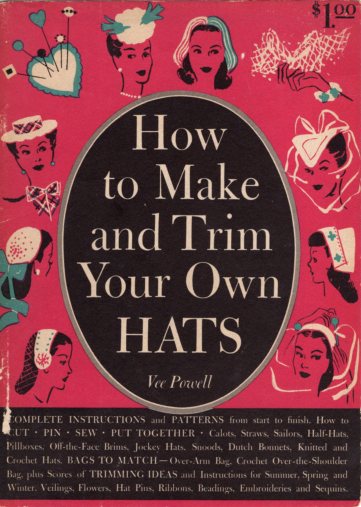 1940's How to Make and Trim Your Own Hat - OOP - PDF Download