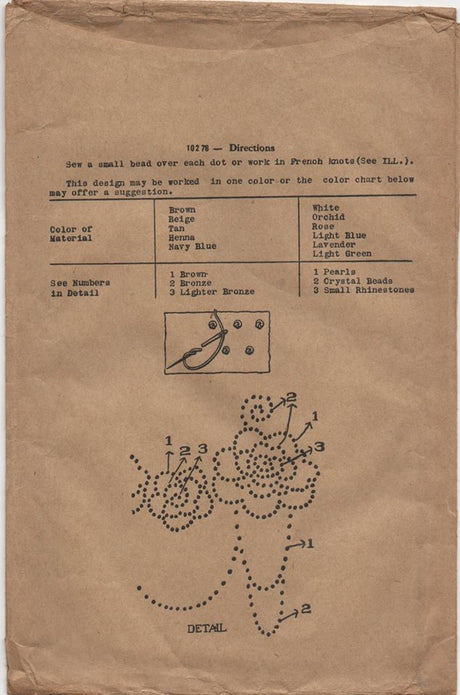 1930's Butterick Floral with Draping Transfer - Blue - No. 10278