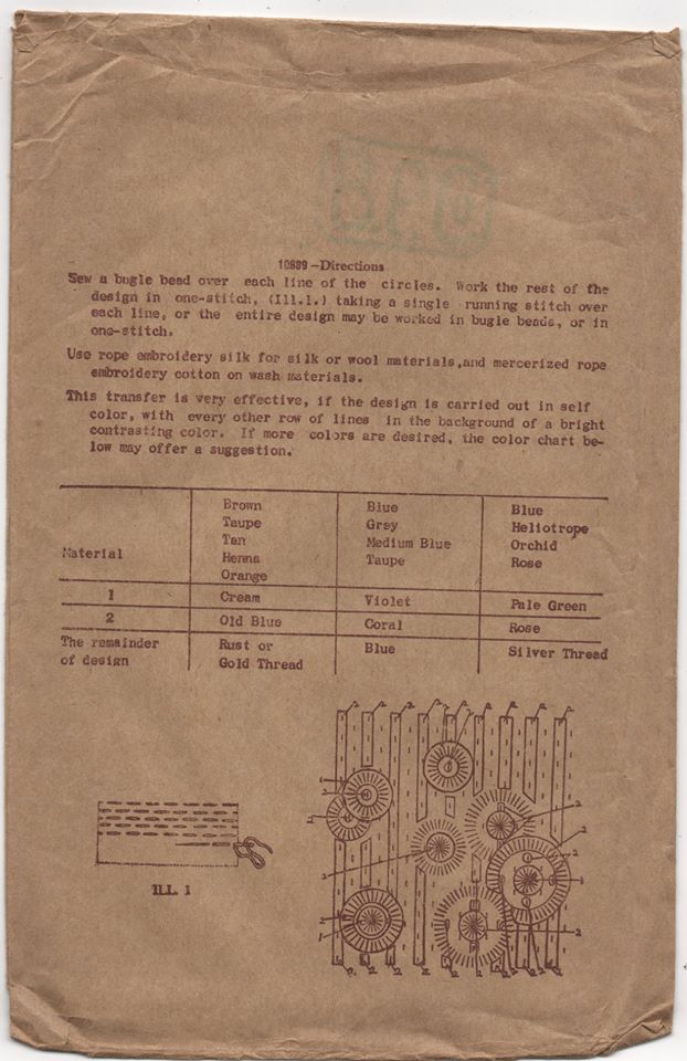 1930's Butterick Circular and dot Transfer - Yellow - No. 10889