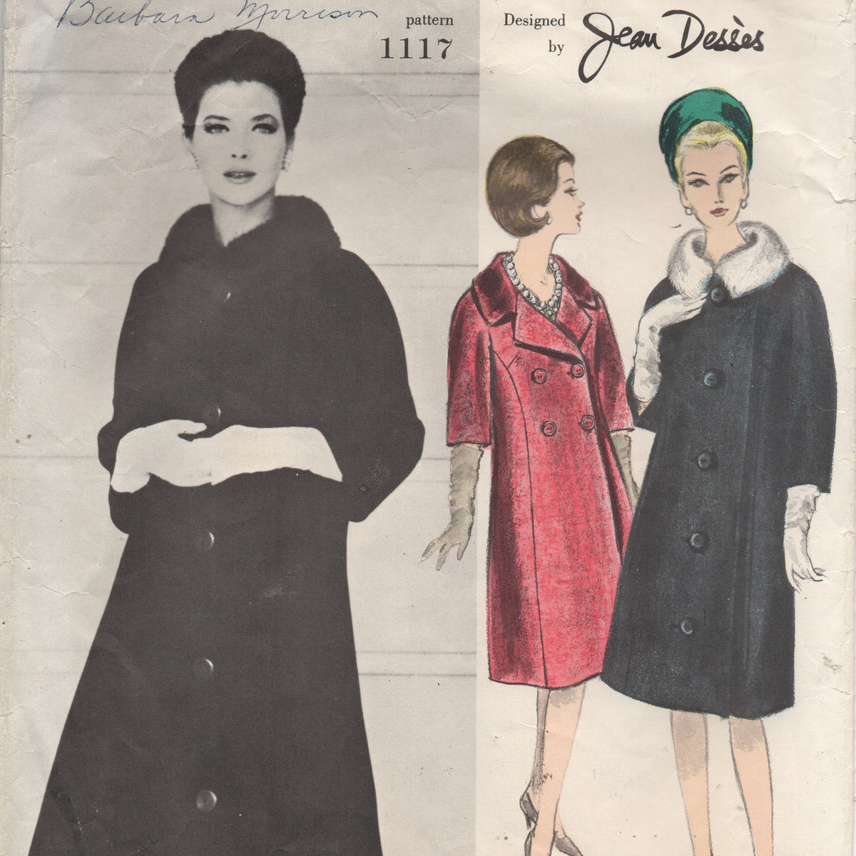 Vintage 60s Tapestry Coat Vogue Paris Original Jean Dessès S / M