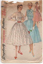 Copy of 1950’s Simplicity One Piece Dress with Tucked Bodice and Pussy Bow - Bust 30" - No. 1160