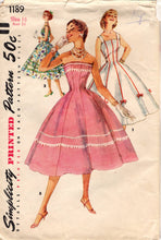 1950's Simplicity Strap or Strapless Princess line Dress Pattern - Bust 34" - No. 1189
