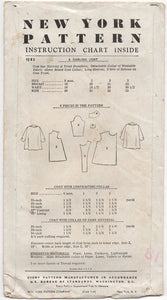 1940's New York Child's Coat with Shirred shoulders and Peter Pan Collar - Chest 20" - No. 1203