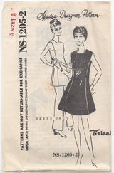 1960's Spadea One Piece Dress with Square Armholes - Bust 34" - No. 1205-2