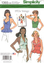 Reproduction of 1970's Simplicity Halter Top with or without Peplum - Bust 30.5-36" - No. 1365