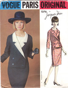 1960's Vogue Paris Original Jacques Heim One-Piece Dress Pattern - Bust 34" - UC/FF - No. 1376