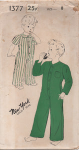 1940's New York Child's One Piece Pajamas - Chest 26" - No. 1377