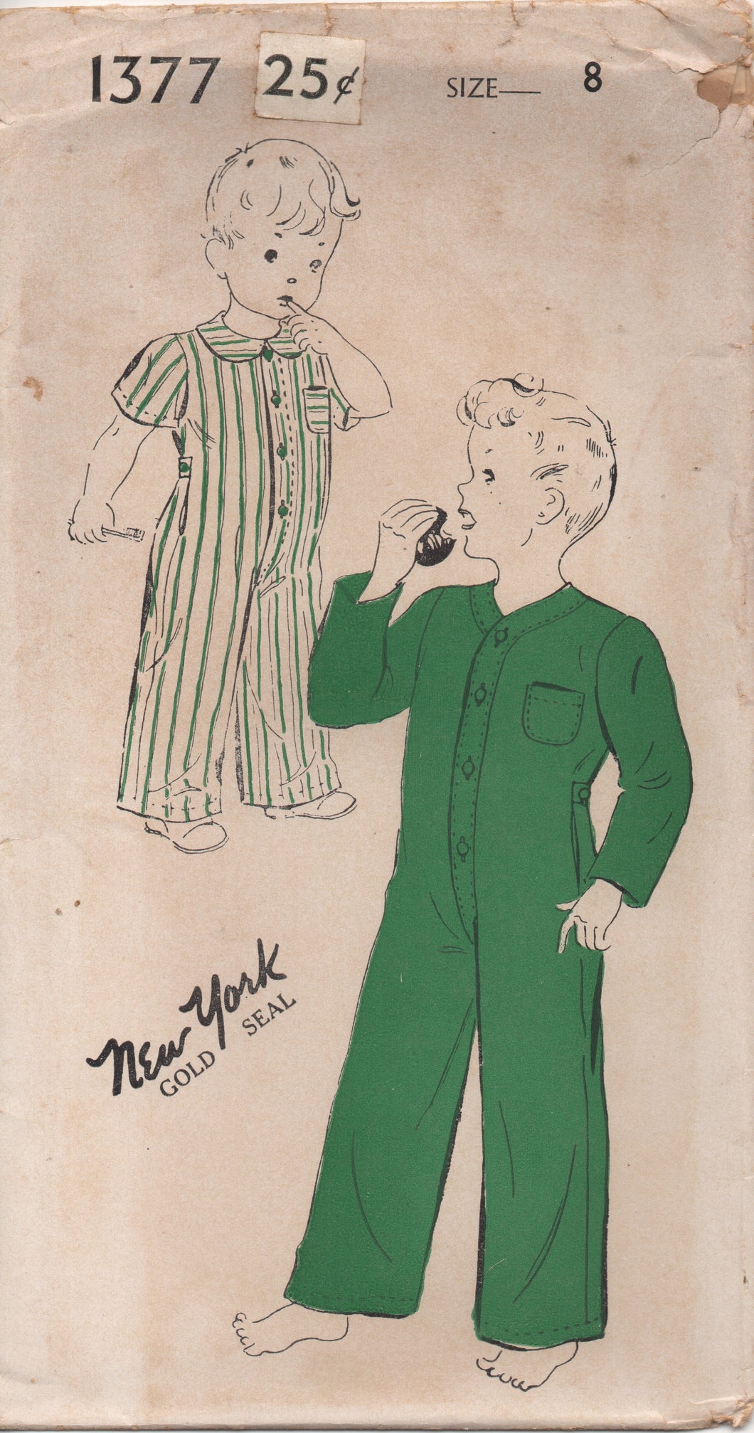 1940's New York Child's One Piece Pajamas - Chest 26