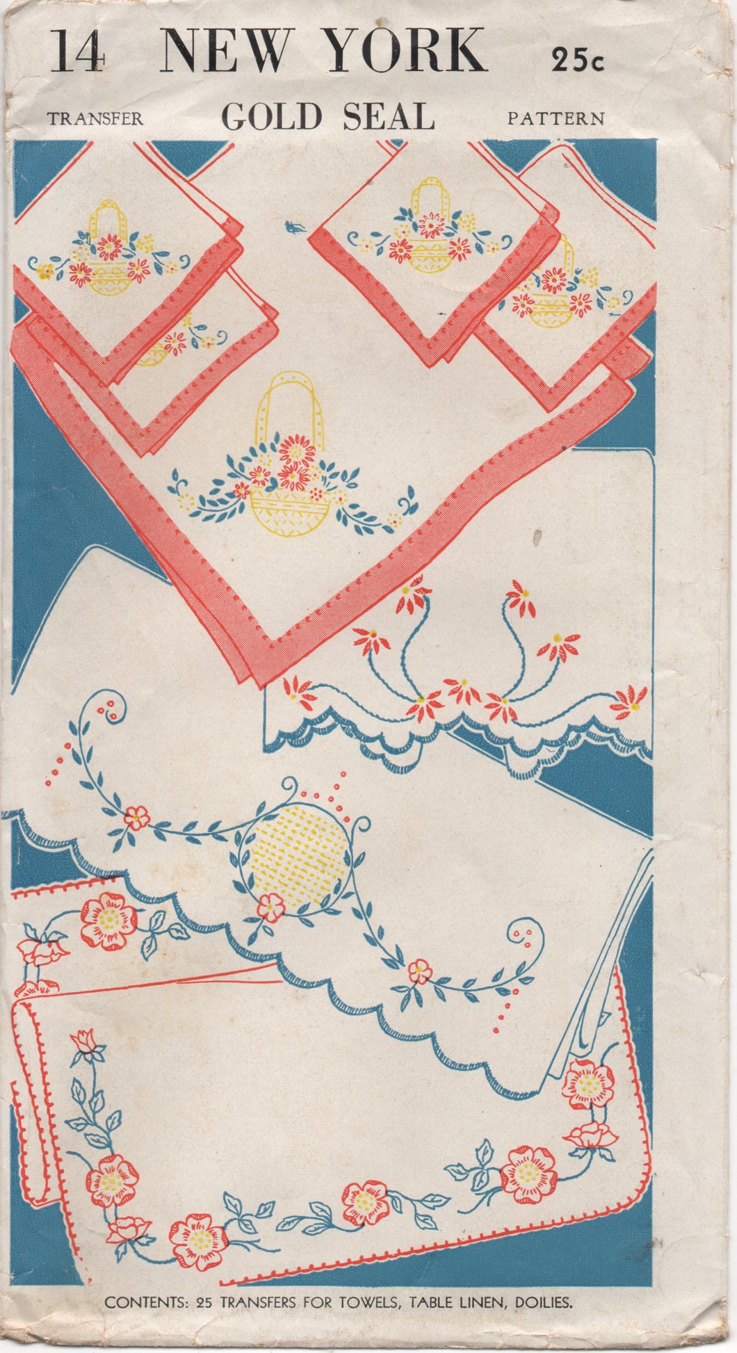 1940's New York Embroidery transfers for towels and linens - No. 14