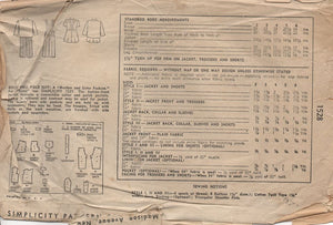 1940's Simplicity Kid's Pants or Shorts with Suspenders Pattern - Chest 24" - No. 1528