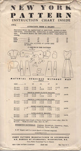 1950's New York One Piece Dress with Contrast Yoke/Strap and Bolero - Bust 31" - No. 1592