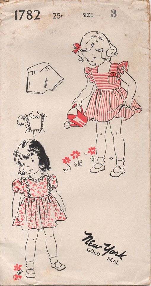 1940's New York Girl's Pinafore and Dress and Bloomers - Chest 22" - No. 1782