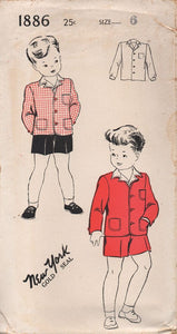 1940's New York Child's Three Piece Suit with Shorts - Chest 24" - No. 1886