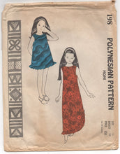 1960's Polynesian Girl's Momi Dress in Two lengths Pattern - Bust 30" - No. 198