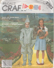 1980’s McCall's Child's Wizard of Oz Dorothy and Tin Man pattern - Size 7-8 - No. 2202