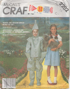 1980’s McCall's Child's Wizard of Oz Dorothy and Tin Man pattern - Size 7-8 - No. 2202